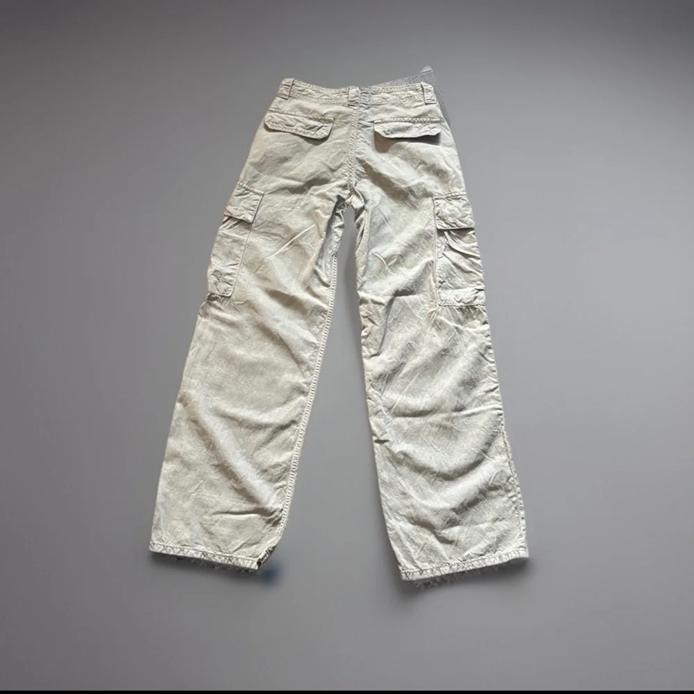 Zara Tan Cargo Pants Utility Pants Linen Lyocel Cotton Blend Women’s Size 0